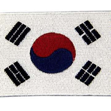 South Korea Flag Embroidered Korean National Emblem Iron On Sew On Patch