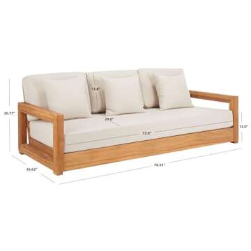 SAFAVIEH Couture Montford Brazilian Teak Indoor/Outdoor Sofa