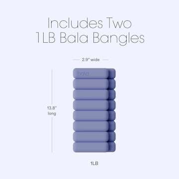 Bala Bangles - Wearable Weights for Wrists or Ankles - Comfortable Leg & Arm Weights - For Fitness, Strength Training, Walking, Aerobics, Pilates, Yoga & More - 1 lb Each (Set of Two) - Lilac