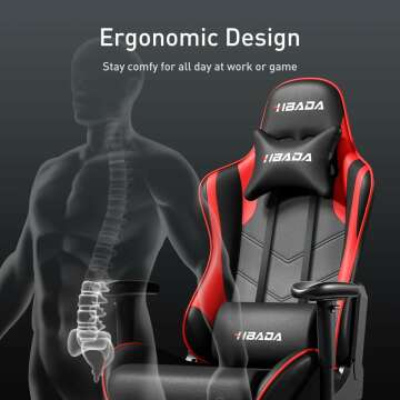 HBADA Gaming Chair Red