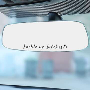 Buckle Up Rearview Mirror Decals - Funny & Cute Stickers