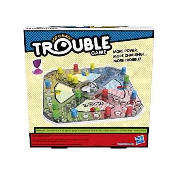 Hasbro Gaming Trouble Game with Bonus Shield & Power Die | Family Board Games for Kids | 2-4 Players | Ages 5+ (Amazon Exclusive)