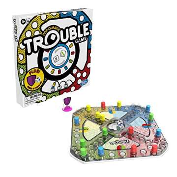 Hasbro Gaming Trouble Game with Bonus Shield & Power Die | Family Board Games for Kids | 2-4 Players | Ages 5+ (Amazon Exclusive)