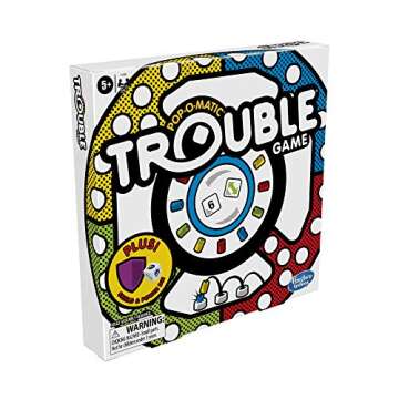 Hasbro Gaming Trouble Game with Bonus Shield & Power Die | Family Board Games for Kids | 2-4 Players | Ages 5+ (Amazon Exclusive)