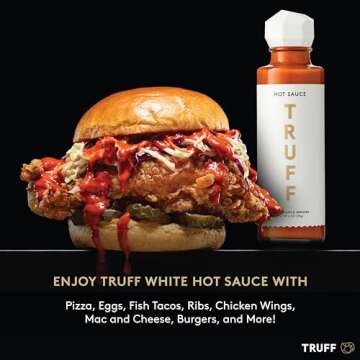 TRUFF White Truffle Hot Sauce, Gourmet Hot Sauce with Ripe Chili Peppers, Agave Nectar, White Truffle Oil and Coriander, a Limited Flavor Experience in a Bottle, 6 Oz