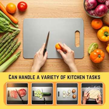 Titanium Cutting Board, 2025 New Upgrade 100% Pure Titanium Cutting Boards for Kitchen, Hygiene & Durability Non Stick Titanium Chopping Board, Double sided Titanium Cutting Mat (13 x 9 in)