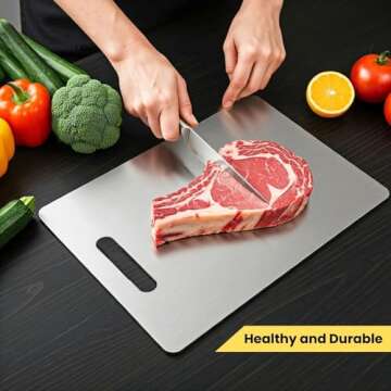 Titanium Cutting Board, 2025 New Upgrade 100% Pure Titanium Cutting Boards for Kitchen, Hygiene & Durability Non Stick Titanium Chopping Board, Double sided Titanium Cutting Mat (13 x 9 in)