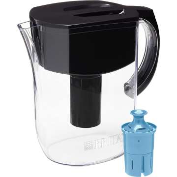 Brita Large Water Filter Pitcher for Tap and Drinking Water with 1 Elite Filter, Reduces 99% of Lead, Lasts 6 Months, 10-Cup Capacity, BPA Free, Black