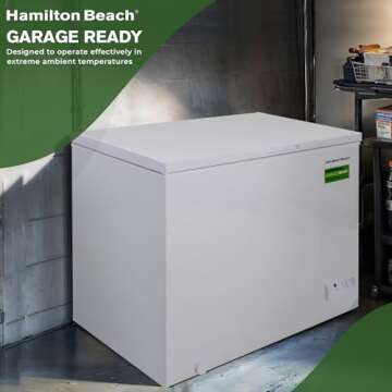 Hamilton Beach HBFRF700-WHITE-COM, Chest Deep Freezer, 7 Cu. Ft. Capacity, Adjustable Thermostat-Removable Vinyl Coated Wire Basket-Easy Defrost Drain, White