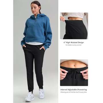 High Waisted Water Resistant Thermal Joggers