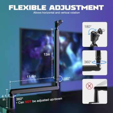 FIFINE Adjustable Microphone Boom Arm for Streaming