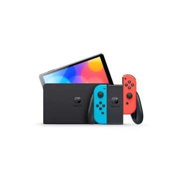 Nintendo Switch – OLED Model w/Neon Red & Neon Blue Joy-Con (Renewed)