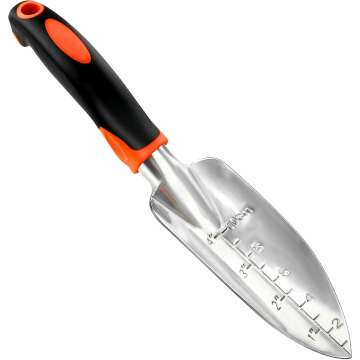 Heavy Duty Garden Shovel Trowel with Measurement Mark for Easy Planting