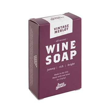 Swag Brewery Vintage Merlot WINE SOAP | Great Gift for Women, Birthdays, Wives, Men, and All Wine Lovers | All Natural + Made in USA | Funny Bath and Relaxation Accessories