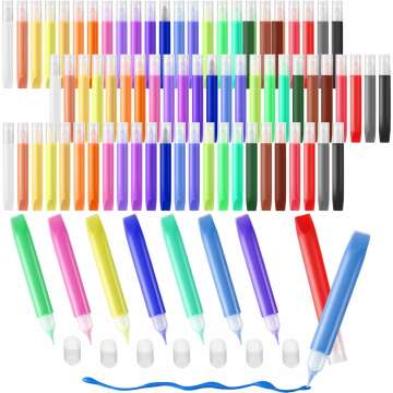 48 Pcs Suncatcher Paint Pens - DIY Stained Glass Art Set for Kids