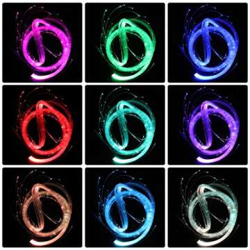 Fiber Optic Dance Whip, Light-up Led Dance Space Super Bright Light Rave for Party, Dancing, Parties, Light Shows, EDM Music Festivals - 2 Pack (02)