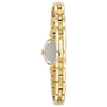 Bulova Ladies' Classic Dress Mini 2-Hand Quartz Watch, Stainless Steel, Arabic Markers, Gold Tone