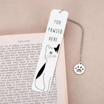 Cat Lover Gifts for Women Men, Cute Bookmarks for Women Girls, Funny Cat Gifts for Friends Coworkers, Birthday Gifts for Cat Lovers, Reading Accessories for Book Lovers, Bookish Gifts for Book Club