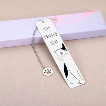 Cat Lover Gifts for Women Men, Cute Bookmarks for Women Girls, Funny Cat Gifts for Friends Coworkers, Birthday Gifts for Cat Lovers, Reading Accessories for Book Lovers, Bookish Gifts for Book Club