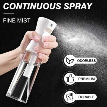 IMPORX Continuous Spray Bottle for Hair (10.1oz/300ml) 2 Pack Home Essentials Spray Bottles For Cleaning Empty Ultra Fine Water Mister Sprayer For Hairstyling Garden Plants Curly Hair Perfume Etc