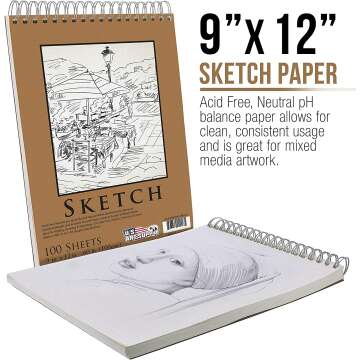 Quality Spiral Bound Sketch Book Pack of 2