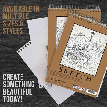 Quality Spiral Bound Sketch Book Pack of 2