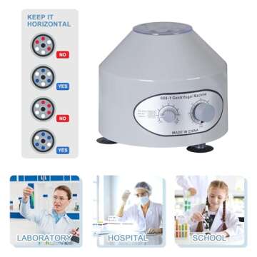 SUPER DEAL Electric Lab Laboratory Centrifuge Machine Low Speed 4000 RPM Capacity 20 ml x 6 Desktop Lab Medical Practice with Timer and Speed Control - 110v