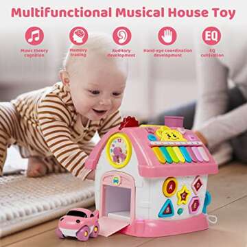 Marstone Toys for 1+ Year Old Girl Gifts, 8-in-1 Montessori Toddler Toys House with Learning and Playing