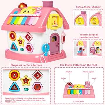 Marstone Toys for 1+ Year Old Girl Gifts, 8-in-1 Montessori Toddler Toys House with Learning and Playing