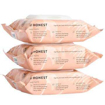 Honest Beauty Makeup Remover Facial Wipes | EWG Verified, Plant-Based, Hypoallergenic | 30 Count 3 Pack