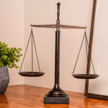 Bronze Finished Legal Libra Scale on Marble Base