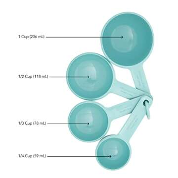 KitchenAid Aqua Sky Measuring Cups Set of 4 - Durable & Stylish