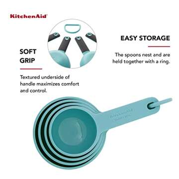 KitchenAid 4-Piece Aqua Sky Measuring Cups Set