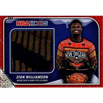 2019-20 Panini Hoops Rookie Sweater Relic #28 Zion Williamson New Orleans Pelicans RC Rookie NBA Basketball Trading Card