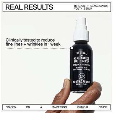 Youth To The People Retinal + Niacinamide Youth Serum - Adaptogen & Ceramide Serum - Pore Tightening, Anti-Aging Retinol Alternative + Niacinamide Serum - Moisturizing Night Serum (1oz)