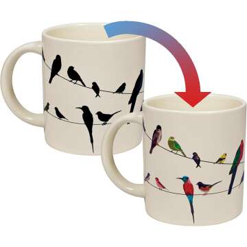 Birds on a Wire Heat Changing Mug for Coffee Lovers