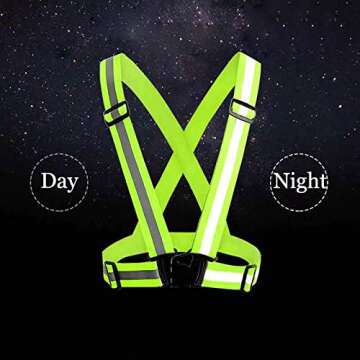 Cezmkio Reflective Safety Vest 2pcs - High Visibility Vest Adjustable Straps for Outdoor Jogging, Cycling, Walking and Riding