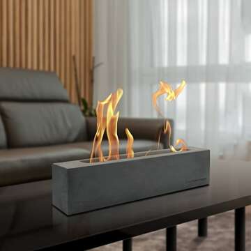 Kante Smokeless Rectangle Fireplace for Indoor Use