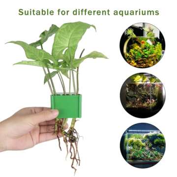 Roetelo 2Pcs 3 Holes Upgraded Aquatic Plant Cup Aquarium Plant Holder for Tank, Hanging Aquarium Plant Holder, Aquarium Aquatic Plant Cultivation, Aquarium Plant Decoration.