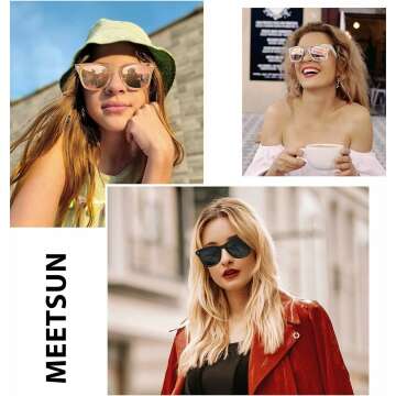 MEETSUN Retro Polarized Sunglasses 3 Pack UV Protection