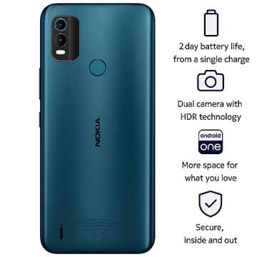 Nokia C21 Plus | Android 11 (Go Edition) | Unlocked GSM Smartphone | 2-Day Battery | Dual SIM | 2/64GB | 6.52-Inch Screen | Cyan | Not Compatible with Verizon or AT&T