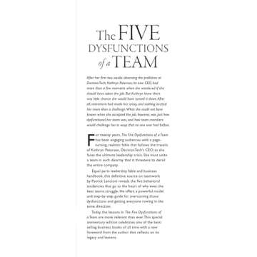 The Five Dysfunctions of a Team: A Leadership Fable, 20th Anniversary Edition