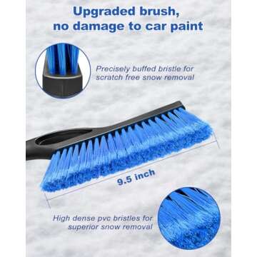 Auccutro 33'' Snow Brush and Ice Scraper for Car Windshield, Aluminum Extendable Snow Removal Tool for Car Window with Foam Grip, Soft Broom Head for SUV Truck Auto Vehicle Winter Accessories