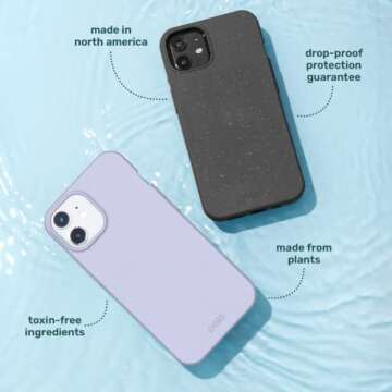 Pela: Phone Case for iPhone 13 Pro | Eco-Friendly,Made from Plants | Sleek & Light Design with Protection (Green Classic)