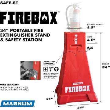 MAGNUM Firebox Portable Extinguisher Stand - OSHA Compliant