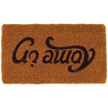 COCO MATS 'N MORE Funny Come in/Go Away Ambiagram Coir Entrance Mat/Doormat 18" X 30" - Vinyl Back