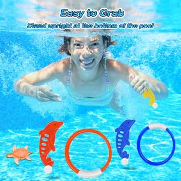 Jasonwell Pool Diving Toys Games - 25PCS Swimming Pool Toys with Dive Sticks and Rings Underwater Treasures Torpedo Bandits Fish Toys etc Fun Water Swim Toys for Boys Girls Adults Kids Teens