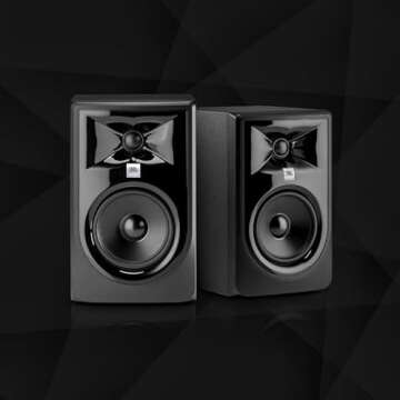 JBL Professional 305P MkII 5-Inch 2-Way Powered, Active Monitor Speakers for Near Field Music Production, Studio Monitor, Desktop Computer, Hi-Fi Audio. Sold as Pair, Black