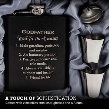 Godfather Gifts from Godchild, Godfather Gift, Will You be my Godparents Proposal Gift, God Parents Presents Proposal, God Father's Gift, Baptism Gifts for Godfather, Hip Flask Engraved (Definition)