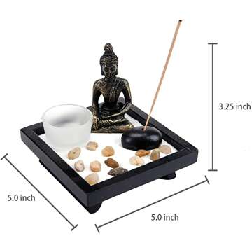 Buddha Statue with Incense and Tealight for Garden